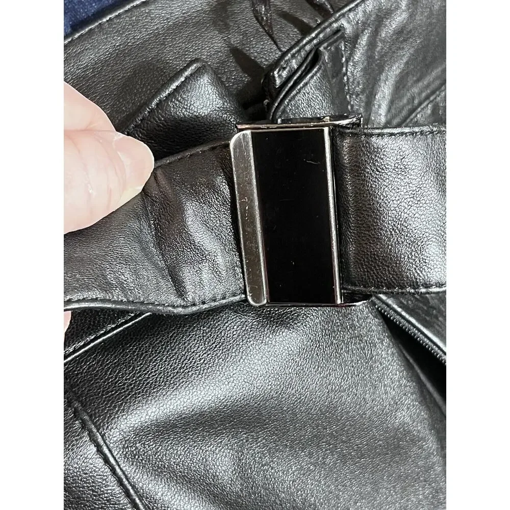Bebe Butter Soft Black Genuine Leather Straight Skirt‎ size 8-10, 30” waist Y2K